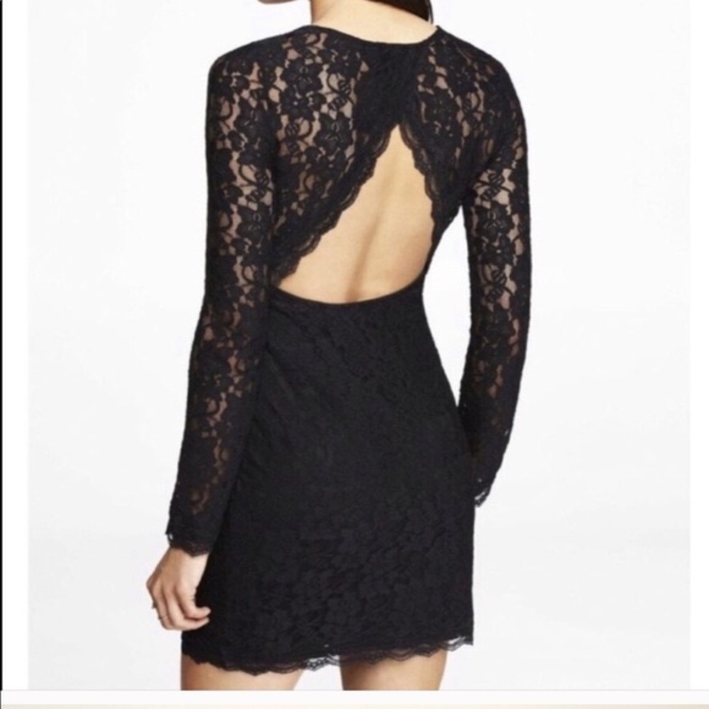 Black Lace Express Dress Medium